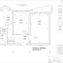 Proiectarea unui apartament cu două camere de 55 mp m-2