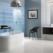 Kylpyhuoneen suunnittelu sinisillä sävyillä-1