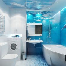 עיצוב חדר אמבטיה בגוונים כחולים -8