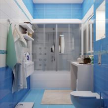 Kylpyhuoneen suunnittelu sinisillä sävyillä-3