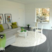 Interiér obývacího pokoje v odstínech zelené-4