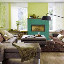Nội thất phòng khách trong sắc thái của màu xanh lá cây-5