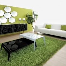 Dzīvojamās istabas interjers zaļā krāsā-6