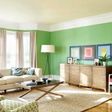 Interiér obývacej izby v odtieňoch zelenej-9