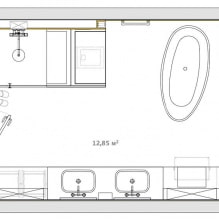 Голям дизайн на баня 12 кв. m-5