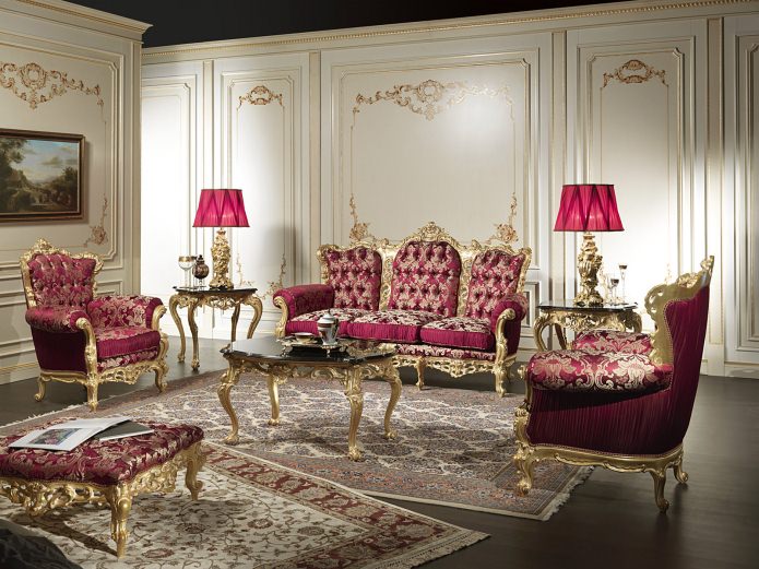 Barokový interiér obývacej izby