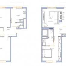 Design spazioso e luminoso di un appartamento di 58 mq. m -1