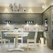 Virtuves-ēdamistabas interjera dizains klasiskā stilā-2