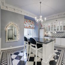 Interior design della cucina-sala da pranzo in stile classico-6