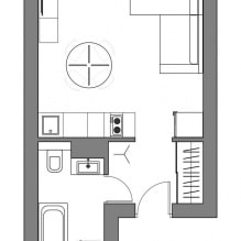 Škandinávsky interiérový dizajn malého štúdiového bytu o rozlohe 24 m². m-5