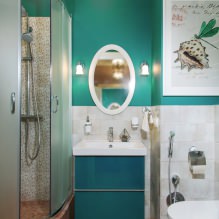 Turquoise di pedalaman: ciri, kombinasi, pilihan kemasan, perabot dan hiasan-8