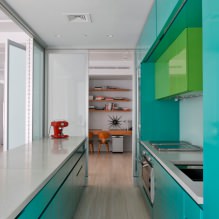 Màu ngọc lam trong nội thất: các tính năng, sự kết hợp, lựa chọn hoàn thiện, đồ nội thất và trang trí-2