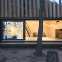 עיצוב מודרני של בית פרטי קטן ביער -3