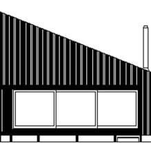 Modern ontwerp van een klein privéhuis in het bos-12