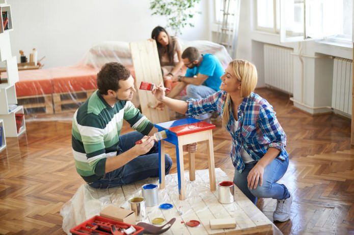 Pembaikan dalam praktik: bagaimana mengecat semula perabot