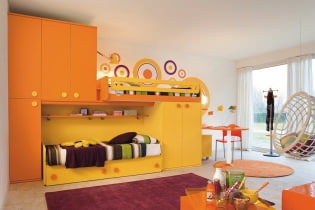 Oranžová barva v dětském pokoji: funkce, fotografie