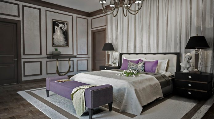 Art Deco yatak odası: özellikler, fotoğraflar