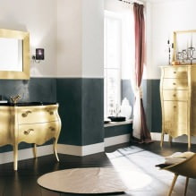 Интериорен дизайн на баня в златен цвят -1