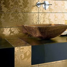 Interior design del bagno in colore oro -3