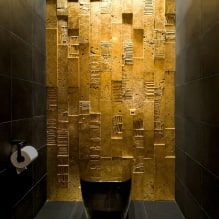 Reka bentuk dalaman bilik mandi dalam warna emas -7