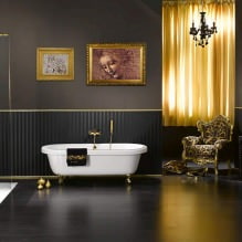 Altın renginde banyo iç tasarımı -6