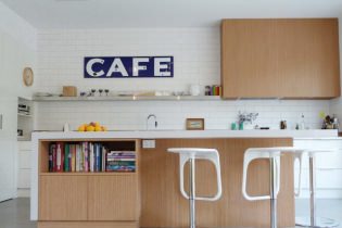 Kahvila-tyyliset keittiöt: ominaisuudet, valokuvat